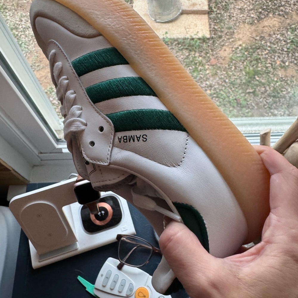 Adidas Women’s White and Green Sneakers - Picture 5 of 6